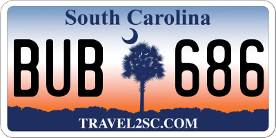 SC license plate BUB686