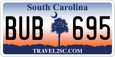 SC license plate BUB695