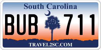 SC license plate BUB711