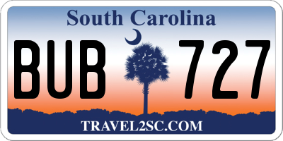 SC license plate BUB727