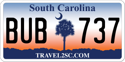SC license plate BUB737
