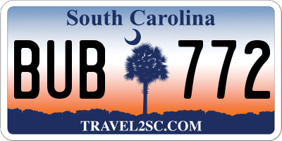 SC license plate BUB772