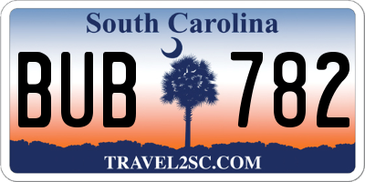 SC license plate BUB782
