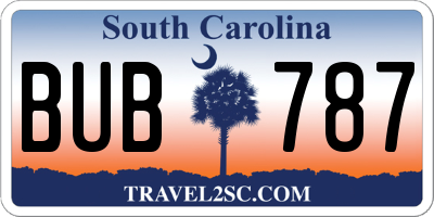 SC license plate BUB787