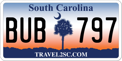 SC license plate BUB797