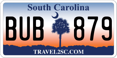 SC license plate BUB879