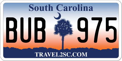 SC license plate BUB975