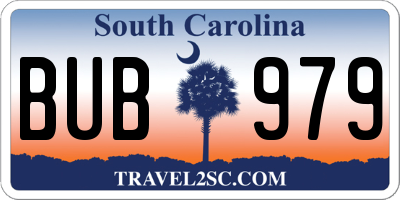 SC license plate BUB979