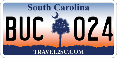 SC license plate BUC024