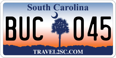 SC license plate BUC045