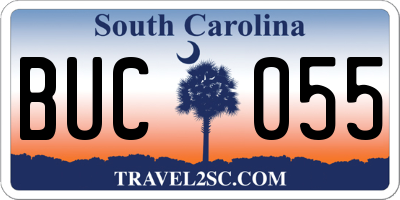SC license plate BUC055