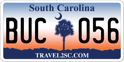 SC license plate BUC056