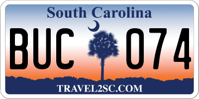 SC license plate BUC074