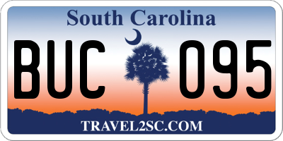 SC license plate BUC095