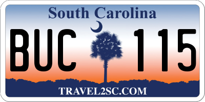 SC license plate BUC115