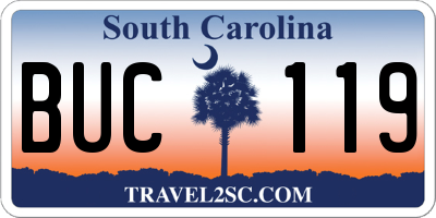 SC license plate BUC119