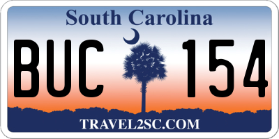 SC license plate BUC154