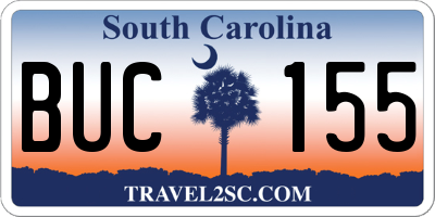 SC license plate BUC155