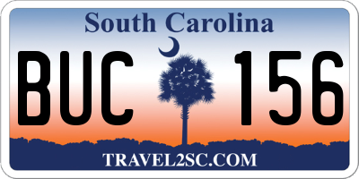 SC license plate BUC156