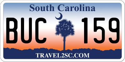SC license plate BUC159