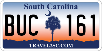 SC license plate BUC161