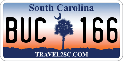 SC license plate BUC166