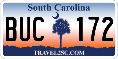SC license plate BUC172
