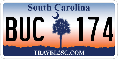 SC license plate BUC174