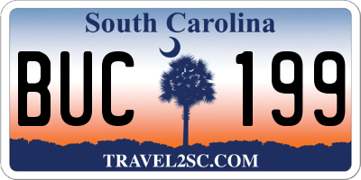 SC license plate BUC199