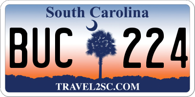 SC license plate BUC224