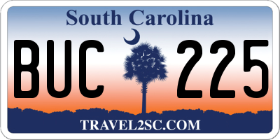 SC license plate BUC225