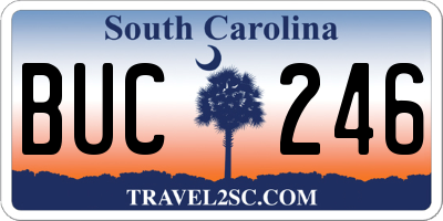 SC license plate BUC246
