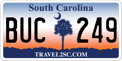SC license plate BUC249