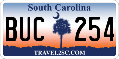 SC license plate BUC254