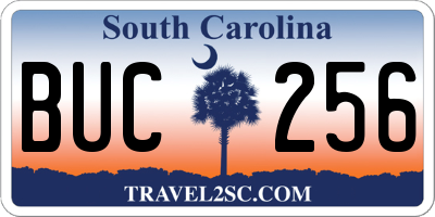 SC license plate BUC256