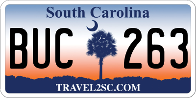 SC license plate BUC263