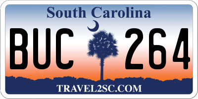 SC license plate BUC264