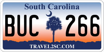 SC license plate BUC266