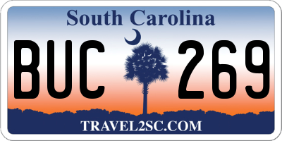 SC license plate BUC269