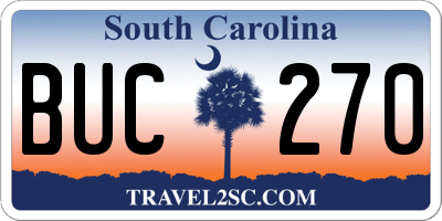 SC license plate BUC270