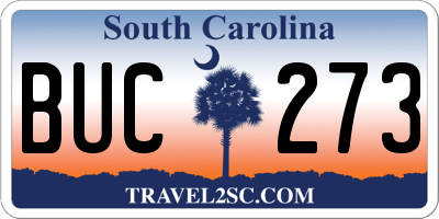 SC license plate BUC273
