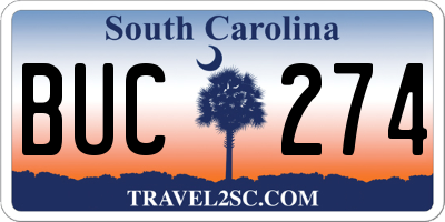 SC license plate BUC274