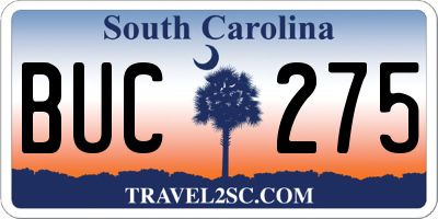 SC license plate BUC275