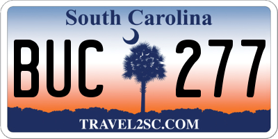 SC license plate BUC277