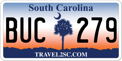 SC license plate BUC279