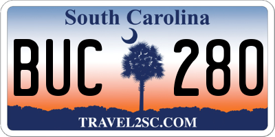 SC license plate BUC280
