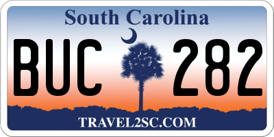 SC license plate BUC282