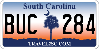 SC license plate BUC284