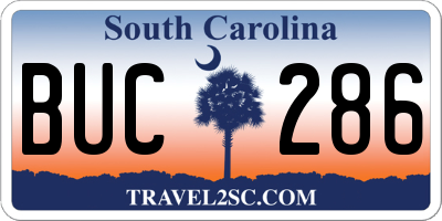 SC license plate BUC286
