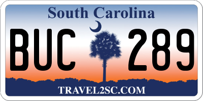 SC license plate BUC289